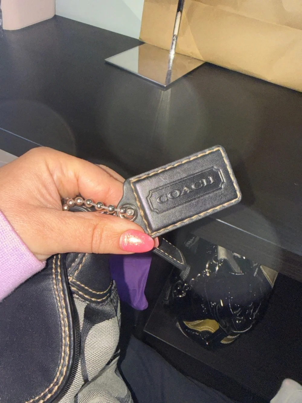 Coach Signature Leather and Canvas Flap Duffle Bag - Picture 7 of 17